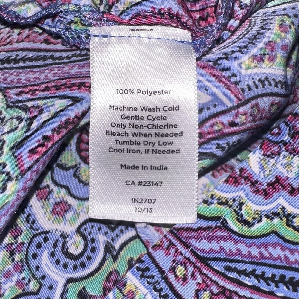 Talbots Petites Purple Paisley Sleeveless Blouse Popover Tank Top Women's Small - Picture 6 of 7